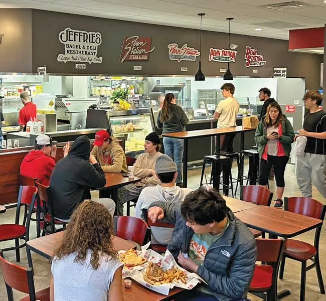customers inside a Penn Station Restaurant