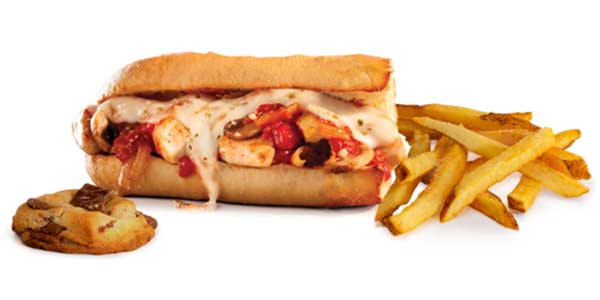 Gilled chicken philly sub kids meal